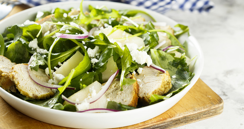 Chicken, Apple, Arugula And Goat Cheese Salad