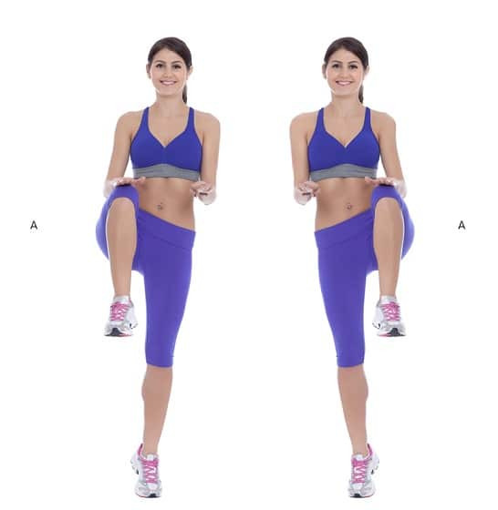 High knees workout for burning belly fat