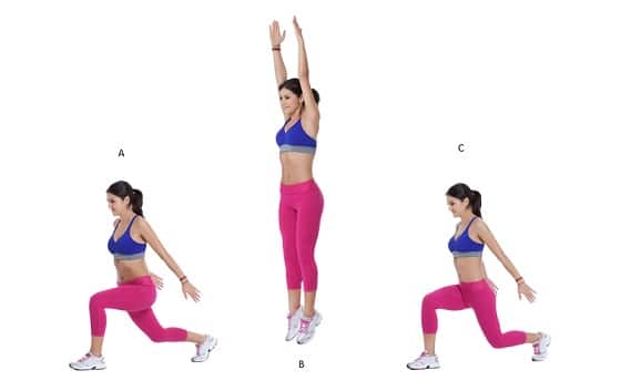 Jumping lunges for burning belly fat