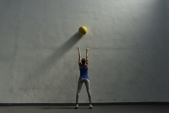 Wall balls for burning belly fat