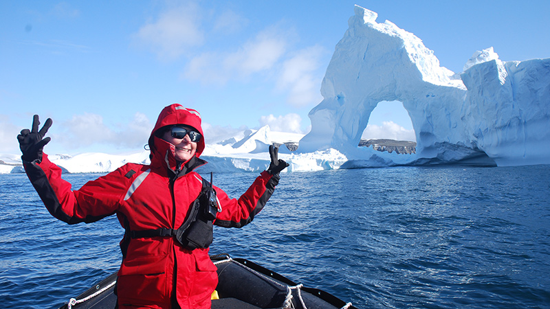 The author on her journey through Antarctica.